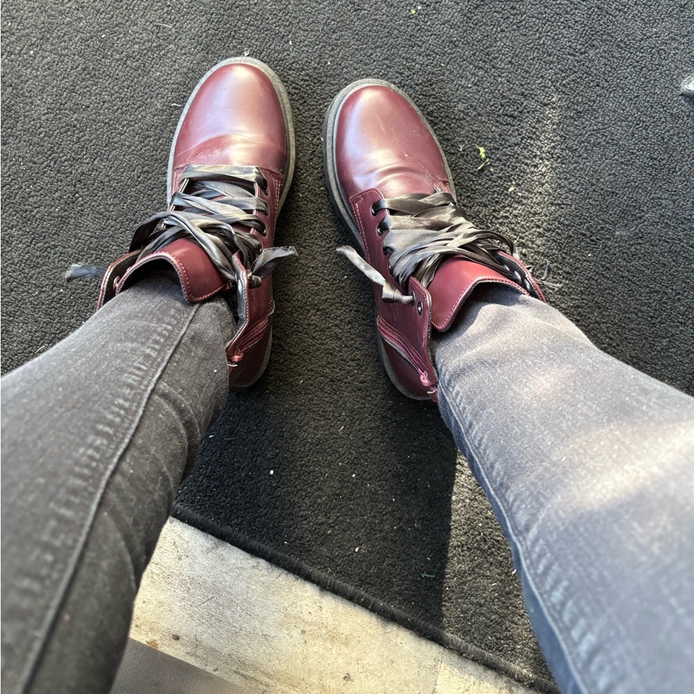 Burgundy boots